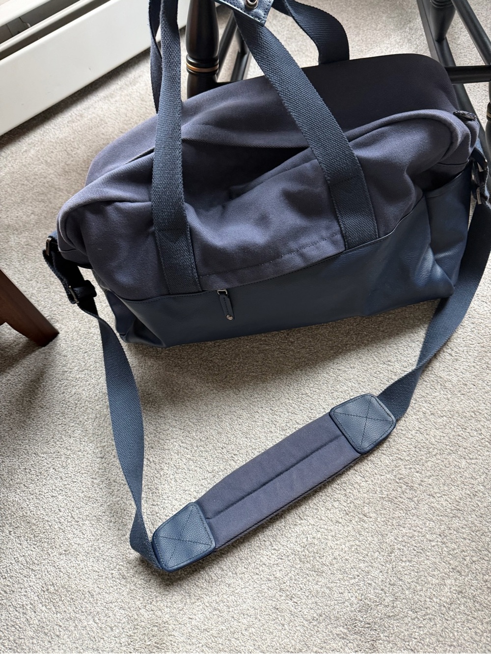 Peter Millar Navy Duffel Bag with Shoulder Strap